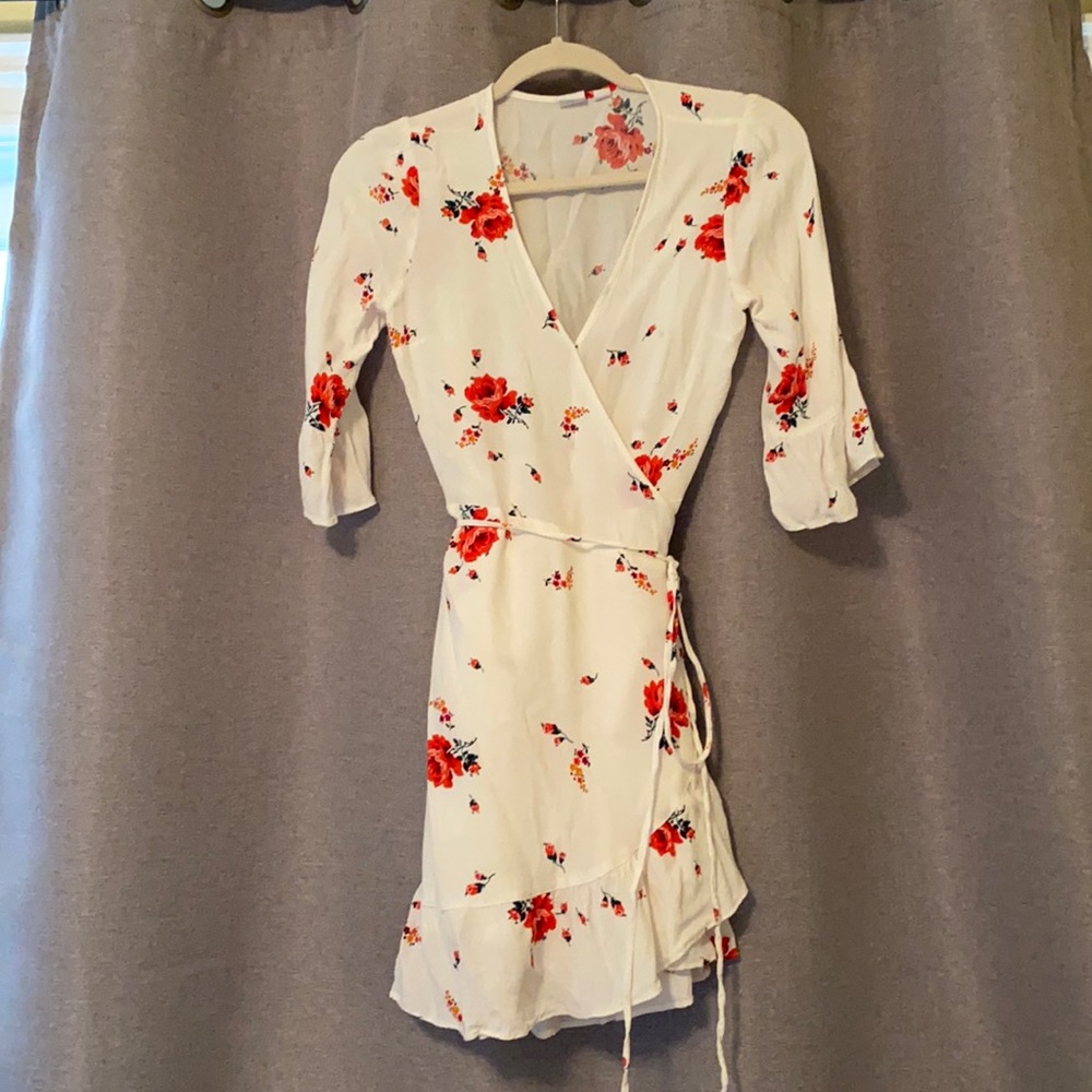 Floral mini wrap dress